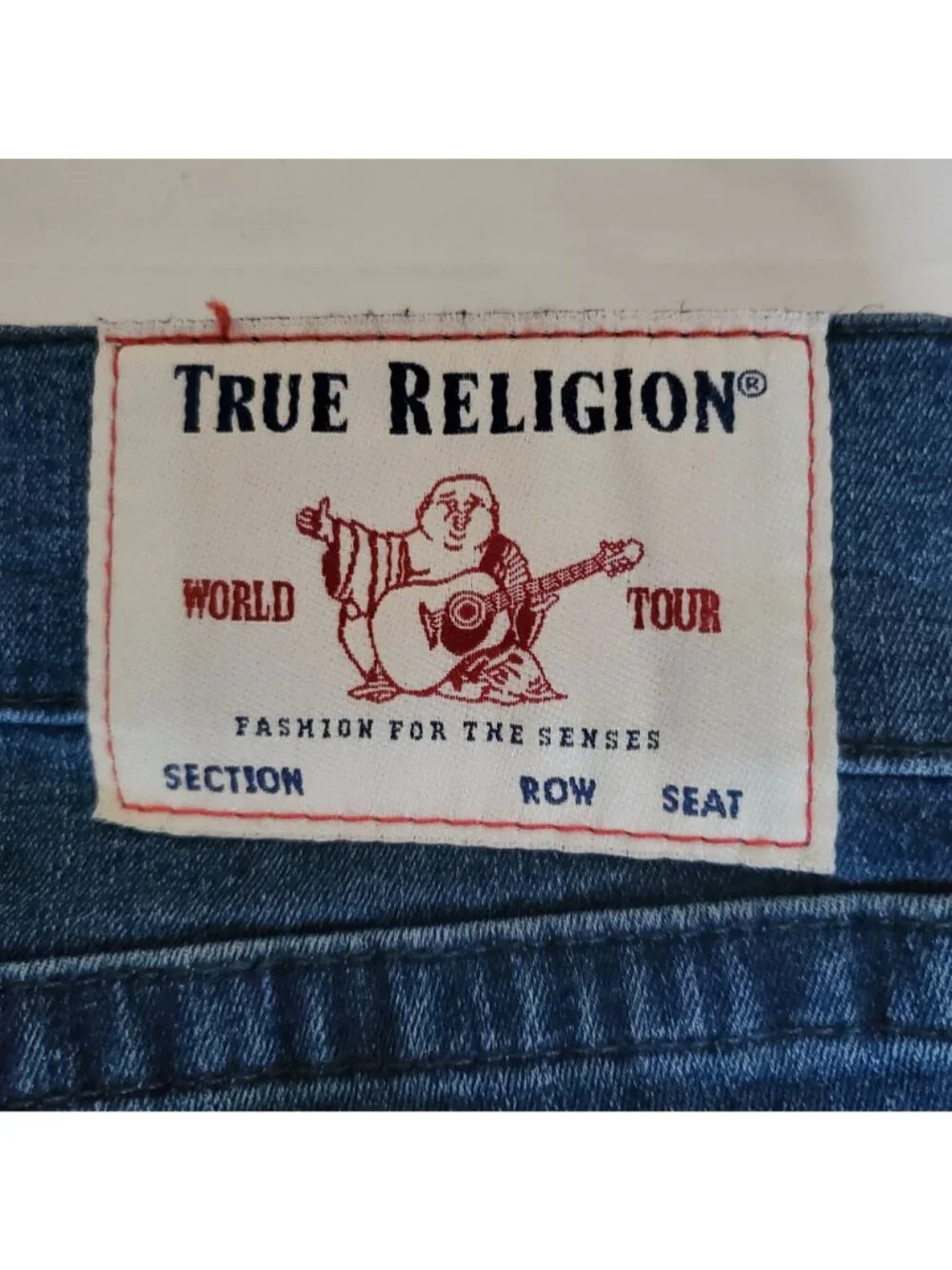 True Religion Men's Ricky Relaxed Straight Leg Blue Denim Jeans Size 38